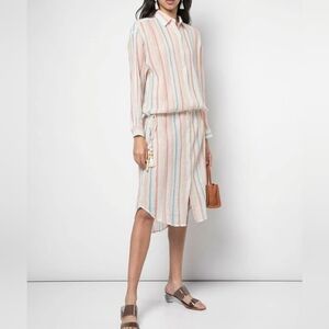 NWT Mes Demoiselles Ricardo Multi Colored Sheer Striped Dress/Swim Cover Up - 2